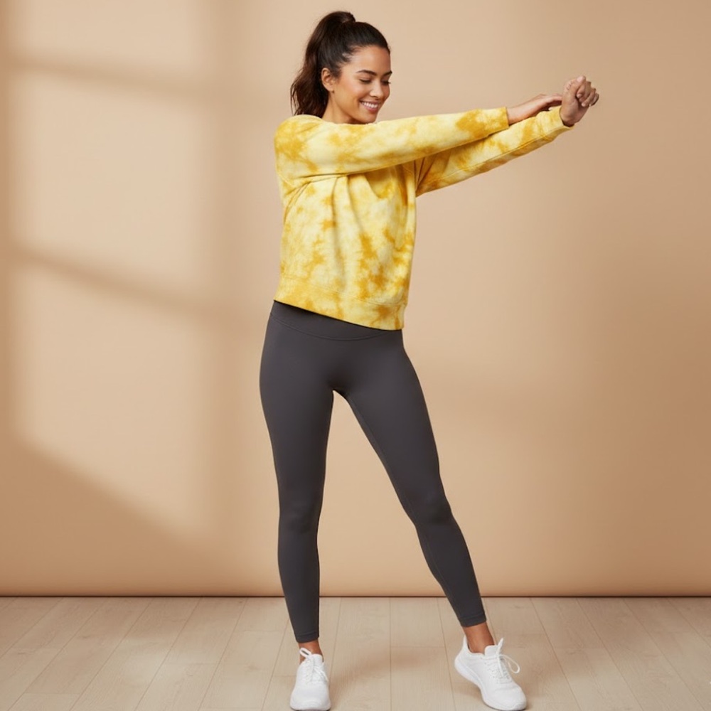 Athleta Orange Sundown Tie Dye Sweatshirt‎